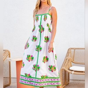 XS/S/M/L/XL NWT/NWOT Brisara Pleated Bengal Tiger Nora Maxi Dress